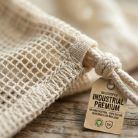 Sac fourre-tout en filet de coton réutilisable personnalisé OEM avec points de renforcement pour l'emballage de produits de marque au détail