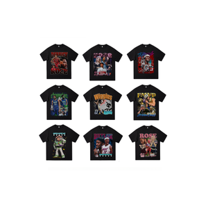 Camiseta de Manga Corta para Hombre, 100% Algodón, Estilo Urbano, Estampado de Estrellas del Baloncesto Americano, Talla Grande, Rose, <span class=keywords><strong>James</strong></span>, Durant, Curry, Venta al Por Mayor - Product Image 2