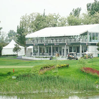 Grande tente transparente à deux étages pour 150 personnes, structure en aluminium, pour fêtes, salons professionnels, mariages, chapiteau de luxe à deux étages en PVC