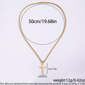18K Goud Roestvrij Staal Ketting Goud Twist Ketting <span class=keywords><strong>Crucifix</strong></span> Ketting Titanium Staal Mode Met Mannen En Vrouwen Hanger Ketting - Product Image 4