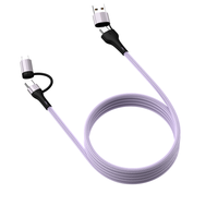 Kabel Magnet USB-C ke Type-C 4-in-1 100W dengan Pengisian Cepat 6A/5A untuk Mobil, Ponsel 16, S24/S23 Ultra, iPad, MacBook