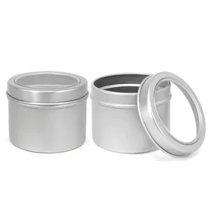 120克口红化妆品包装锡罐铝金属罐空空白咖啡锡罐带宠物窗口盖