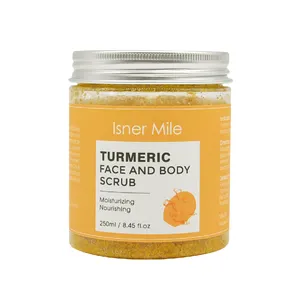 100% puro Baño y Cuerpo de cúrcuma de brillo de la piel del cuerpo Facial exfoliante de cuerpo exfoliantes faciales crema para la piel