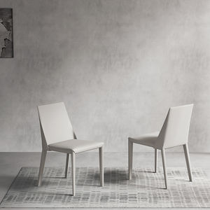 आधुनिक लक्जरी डाइनिंग रूम फर्नीचर आरामदायक बैकरेस्ट बेस चमड़े की उच्च पीठ भोजन कुर्सी - Product Image 6