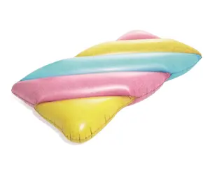 43187 Groovy रंगीन कपास कैंडी फ्लोट लाउंज बड़े स्विमिंग पूल बेड़ा चटाई 190*105 cm