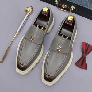 Nuevos Zapatos Sin Cordones de Cuero Genuino, Parte Superior Suave, Suela Gruesa, Mocasines Retro de Vestir para Hombre, Elegantes y Ligeros - Product Image 5