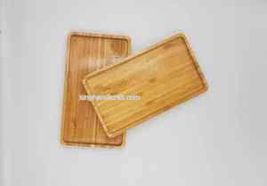 Plateau de service rectangulaire en bambou 33x23x1.85 cm-Plateau naturel écologique pour la nourriture, le thé, la décoration intérieure - Product Image 4