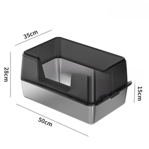 Fábrica Atacado Aço Inoxidável Cat Litter Box Splash Proof Lid Free Shovel Set Easy Clean Novo Produto Grande Espaço Cat WC - Product Image 6