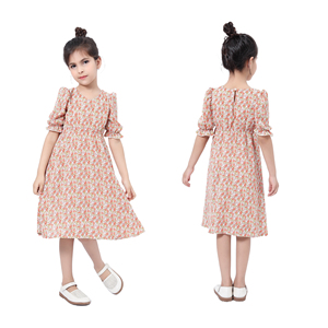 Vestido de Niña con Volantes Florales y Manga Media, Estilo Boutique, para Mayoreo, de 2 a 10 Años - Product Image 1
