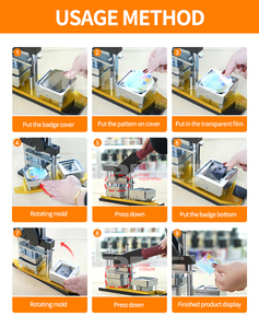 Quảng trường từ huy hiệu Maker tên máy phù hiệu in Pin máy huy hiệu Máy cắt - Product Image 4