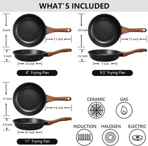 ESLITE LIFE-sartén antiadherente básica para cocina, sartén plana de granito - Product Image 2