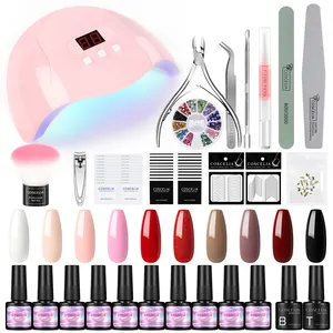 COSCELIA Nail Gel Polish Kit with UV/LED Lamp Mixed Color Wholesale Nail Art Suppliers UV Gel High Quality Private Label OEM ODM