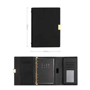 En gros bureau organisateur journal d'affaires cahier pour homme feuilles mobiles planificateur A5 A6 journaux personnalisés pu cuir classeur cahiers