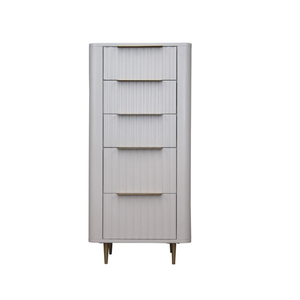 Le coffre haut à 5 tiroirs Lulu Bedroom Collection offre un grand rangement élégant avec des lignes épurées parfait pour les intérieurs modernes - Product Image 2