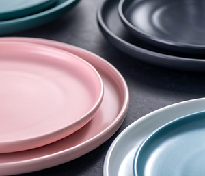 Macaron Colored Porcelain Dinner Plates Customizable Solid Polished Finish Modern Eco-Friendly Tableware for Hotels Restaurants - Product Image 6