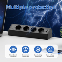 Multiprise de bureau à fixation par pince USB-C PD 20W, 10A, câble de 3m, en ABS, avec pince de bureau largement espacée