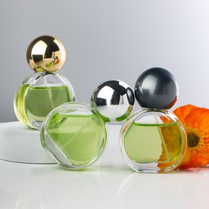 Luxury Flat Round <strong>Perfume</strong> Glass <strong>Bottle</strong> with Ball Cap 20ml Compact Glass <strong>Spray</strong> <strong>Perfume</strong> Container <strong>Perfume</strong> <strong>Bottle</strong> Packaging - Product Image 4