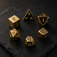 Jeu de dés de jeu de société en alliage de zinc, polyédriques, 7 pièces, multicolores, logo personnalisé, DND RPG, 14-20 mm