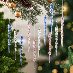 Suministros festivos navideños transfronterizos, creativos adornos transparentes de helado, nuevas decoraciones para árboles de Navidad, copo de nieve - Product Image 2