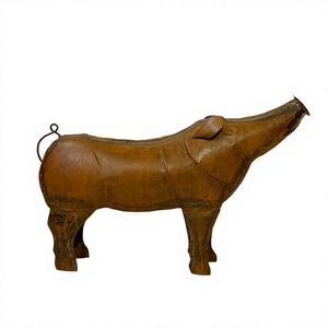 Handcrafted Brass Pig Figurine <b>Rustic</b> Animal Decor for Home Floor Display - Product Image 1