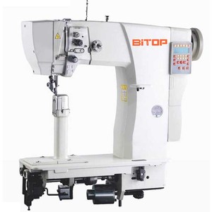 Máquina de coser de poste alto con alimentación por rodillo y gancho pequeño BT-591XZ para el logotipo de elásticos en botas y zapatos - Product Image 2