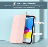 Étui en cuir TPU triple pliage avec fonction veille/réveil automatique et emplacement pour stylet pour iPad Air 6 et iPad Pro 2024 11/13 pouces