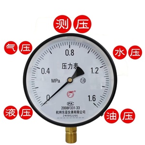 Manomètre Dongya Instruments Y-60 Y-100 Y-150 Y-200 0.6 1 1.6 2.5 Mpa Modèle Standard - Product Image 1