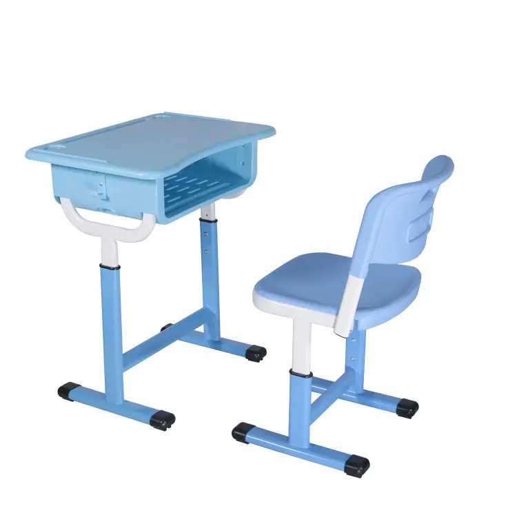 Chaise et bureau en plastique moderne pliable à hauteur réglable, bureau et chaise en plastique bon marché
