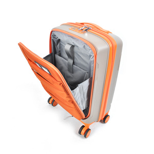 <span class=keywords><strong>Valigia</strong></span> Classica di Lusso Nuova 20'' in PP con Apertura Frontale, Serratura, Impermeabile, Colore Arancione e Grigio, Ruote Girevoli - Product Image 5