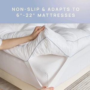 Meilleure Vente : <span class=keywords><strong>Surmatelas</strong></span> Matelassé en Mousse à Mémoire de Forme Épaisse de 5 Pouces pour Soulagement des Douleurs Dorsales, Réduction de la Pression et Soutien de Contour du Corps 2000 GSM - Product Image 3