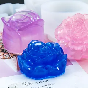 Y15 Xà Phòng Xà Phòng Nến Silicone Khuôn 3D Rose Flower Mousse Sô Cô La Silicone Nhựa Khuôn Hương Liệu Khuôn Đá