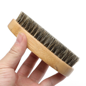 Brosse à barbe en bambou naturelle, brosse de toilettage pour moustache, support pour logo gravé, brosse portable pour le <span class=keywords><strong>nettoyage</strong></span> des poils du visage des hommes - Product Image 5