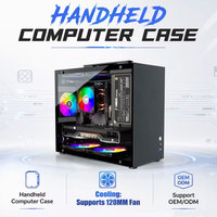 Boîtier d'ordinateur mini portable de bureau, boîtier PC transparent latéral, prend en charge les cartes mères M-ATX ITX