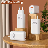 Nouveau chargeur super rapide 65W prise américaine ue indienne chargeur mural de voyage USB C adaptateur secteur pour Smartphone