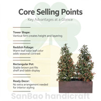 Plante Artificielle 44cm de Haut, Fougère de Boston Pyramide, Mini Bonsaï en Pot pour Décoration Maison et Mariage