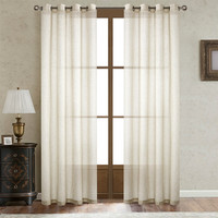 Voilages en lin texturé de qualité supérieure Xinlan, rideaux transparents en lin doux personnalisables avec logo pour hôtel