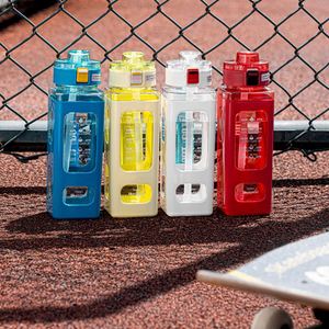 DD4413 Botella de Agua Cuadrada de Plástico sin BPA para Niños, 700ml/900ml, con Pajita, Apta para Lavavajillas, Logotipo Personalizado, Vaso Portátil con Boquilla - Product Image 2