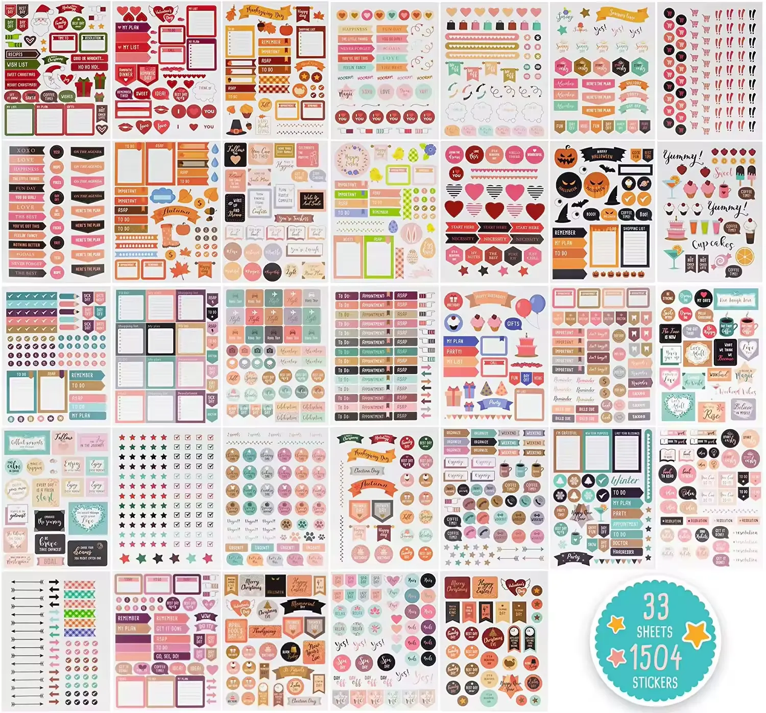 Custom Printing 2024 Sticker book Monthly Weekly Planner Stickers Reusable Sticker Book