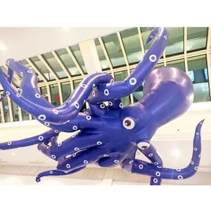 Riesige Werbung Blue Infla table Octopus Cartoon Model für Event Dekoration
