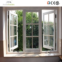 Ventana Abatible de Aluminio con Doble Acristalamiento Templado Multishades NFRC CA Título 24, Eficiente Energéticamente, Resistente a Huracanes, Marco Negro