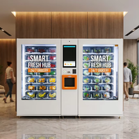 Automatische temperatuurgecontroleerde gezonde voedingsautomaat voor verse dranken, salades, fruit, zeevruchten en vlees