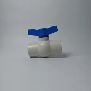 Válvula de bola de PVC con mango ancho para jardín, tubo de agua, junta, accesorios de riego, color blanco, azul, 1/2-4 pulgadas