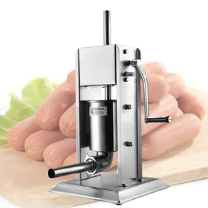 Manual sausage filling machine hand grind hot dog filler maker hot dog meat stuffer machine stainless steel body