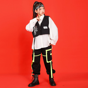 <span class=keywords><strong>Pantaloni</strong></span> camicia da ballo Jazz per bambini gilet Costume Cool Performance Set ragazzi Hop ragazze - Product Image 3