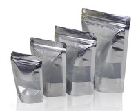 Sac personnalisable en aluminium argent gaufré, unités, pochette pour jouets à base de café, à fermeture éclair, avec fenêtre