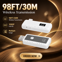 Kit Inalámbrico USB-C TX y HDMI RX de 98 pies/30 m y 1080p, Plug&Play, Transmite Video/Audio a TV/Monitor desde Teléfono/Laptop, Blanco