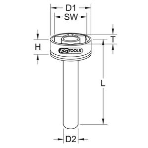 KS TOOLS 3/4 "Toma de tuerca de eje Volvo 105mm - Product Image 2