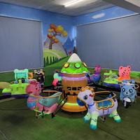 Mini carrousel électrique pour enfants, usage intérieur/extérieur, 2 voitures, pour fête foraine et divertissement à domicile