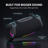 Enceinte de fête robuste avec basses profondes, lumières RGB, étanche IPX7, 80W, 5000mAh, pour la maison/le camping, 1 Connect 99