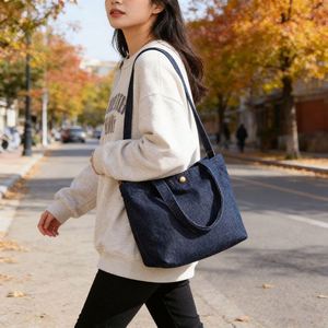 Custom Denim Tote Blank Shoulder <b>Bag</b> With Logo Printing for Advertising - Product Image 2
